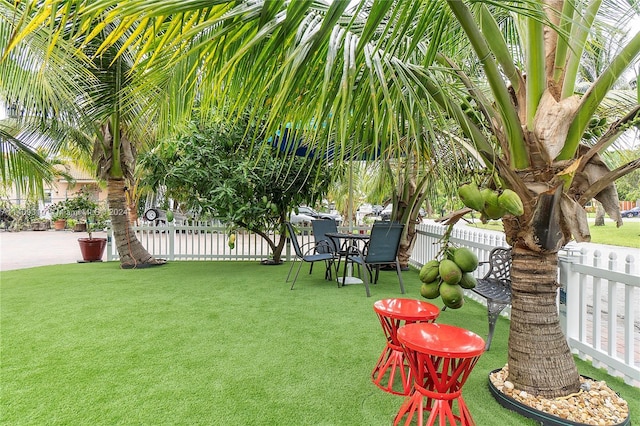 view of yard with fence