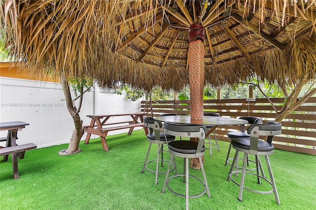 view of yard with a gazebo