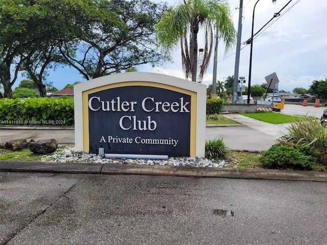 view of community sign