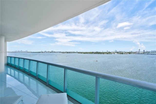 balcony with a water view