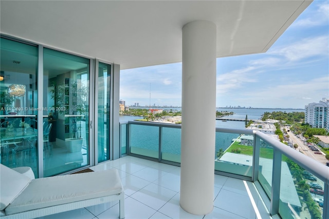 balcony with a water view