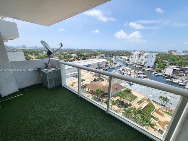 balcony with a water view