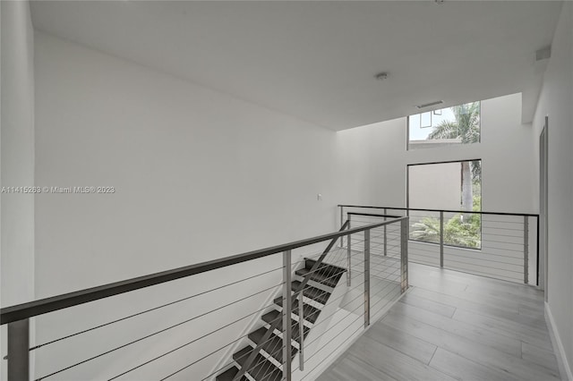 hall featuring light hardwood / wood-style flooring