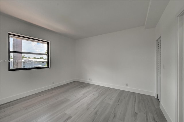 empty room featuring light hardwood / wood-style flooring