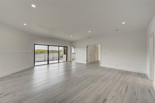 empty room featuring light wood-type flooring