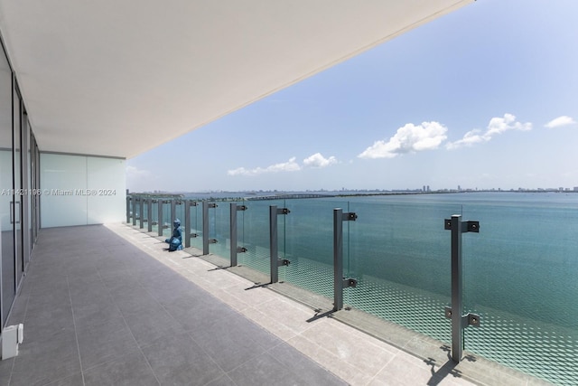 balcony with a water view