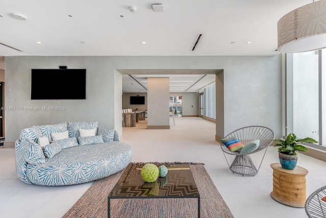 view of tiled living room