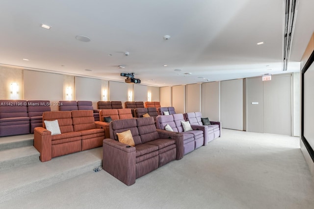 view of carpeted cinema room