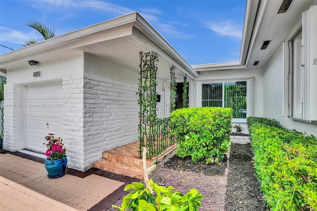 entrance to property with a garage