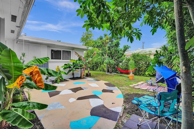 view of yard with a patio