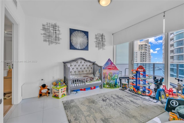 interior space with tile floors