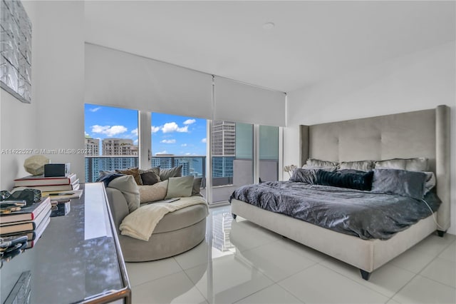 bedroom with tile flooring