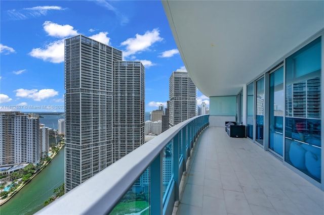 balcony with a water view