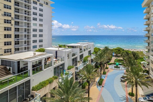 water view with a view of the beach