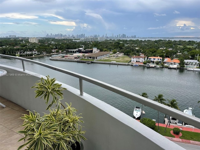 balcony with a water view