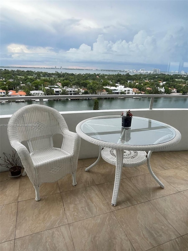 balcony with a water view