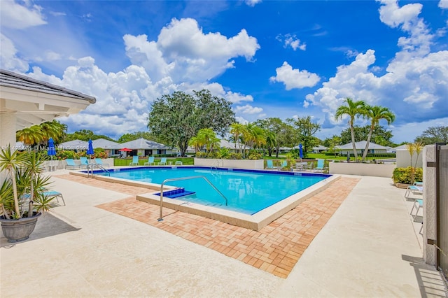 view of pool with a patio area