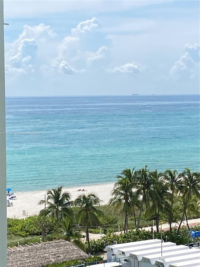 view of water feature featuring a beach view