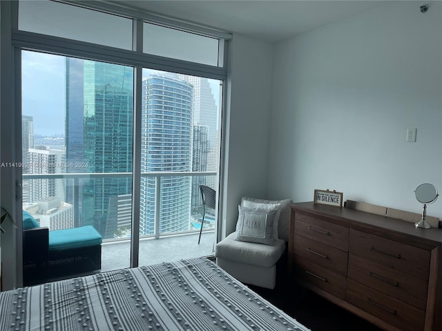 bedroom with expansive windows