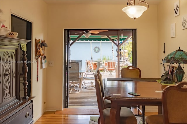 2533 Fillmore St, Hollywood, FL 33020 - dining room with ceiling fan and light hardwood / wood-style flooring