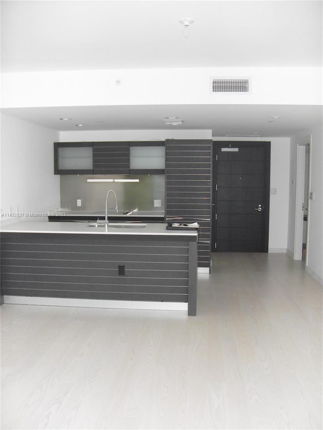 kitchen featuring sink and light hardwood / wood-style flooring