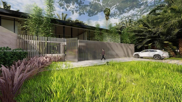 view of yard featuring a fenced front yard
