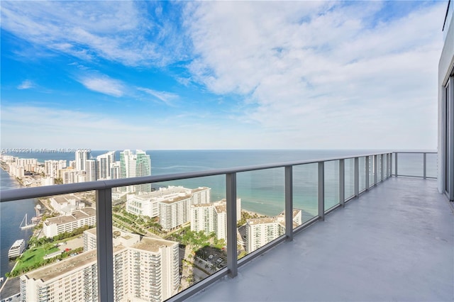 balcony with a water view