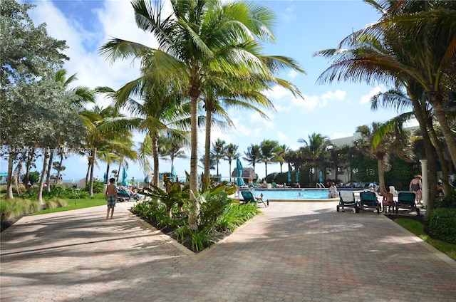 view of property's community featuring a swimming pool