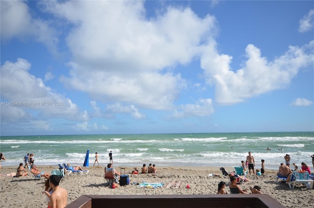 view of water feature featuring a view of the beach