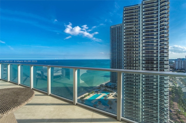 balcony with a water view