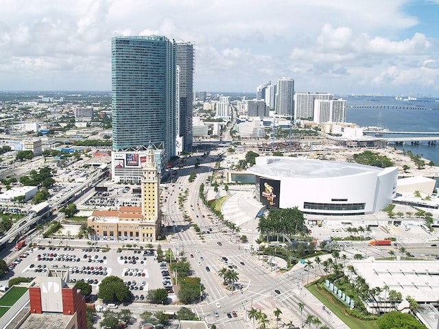 view of city with a water view