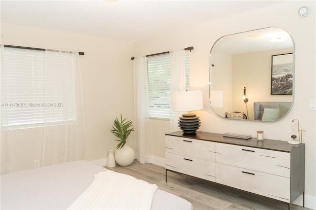 bedroom featuring light hardwood / wood-style flooring