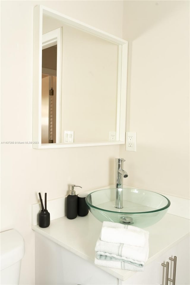 bathroom with toilet and vanity