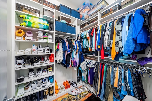 view of walk in closet