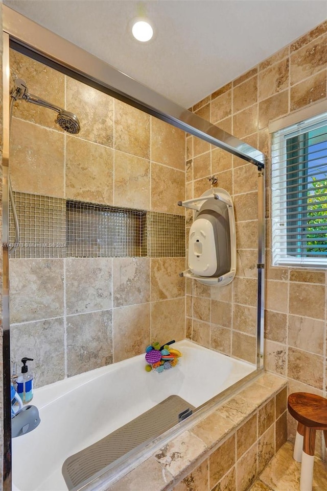 bathroom featuring tile walls and tile patterned floors