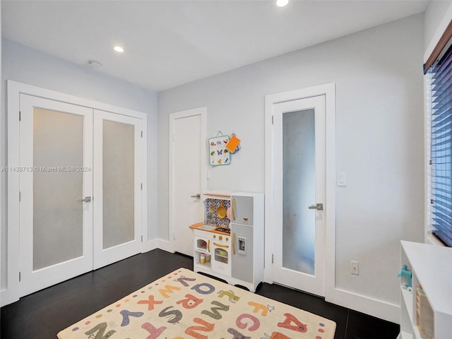 bedroom featuring french doors