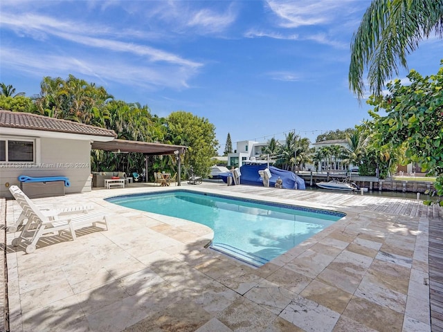 view of pool featuring a patio