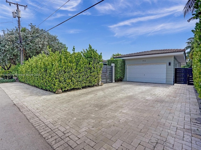 view of garage