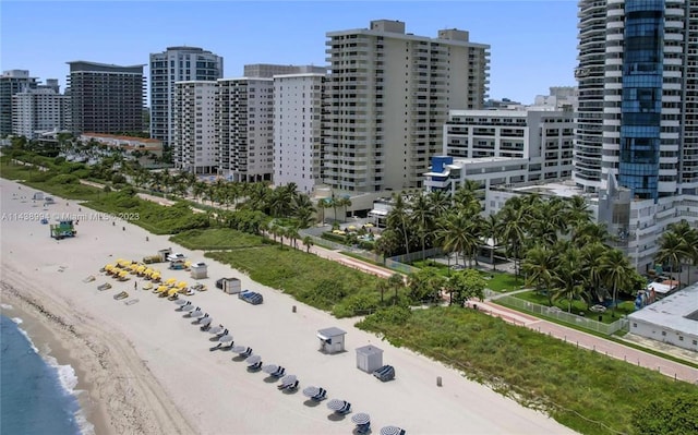 exterior space with a beach view