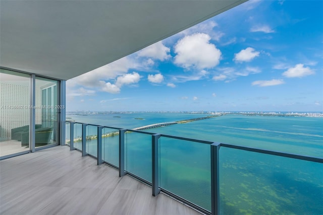 balcony with a water view