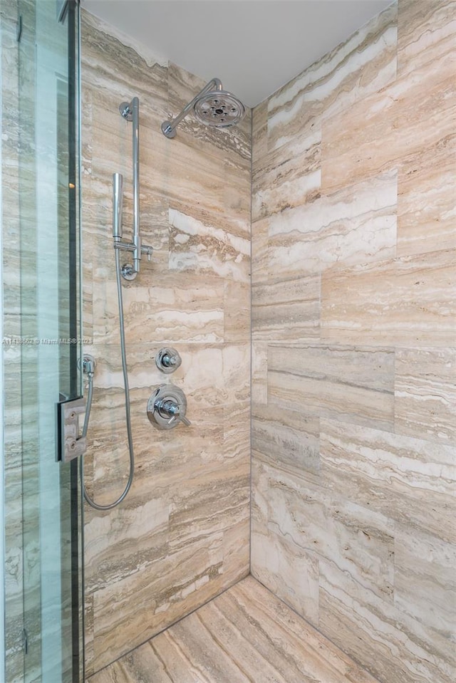 bathroom featuring walk in shower