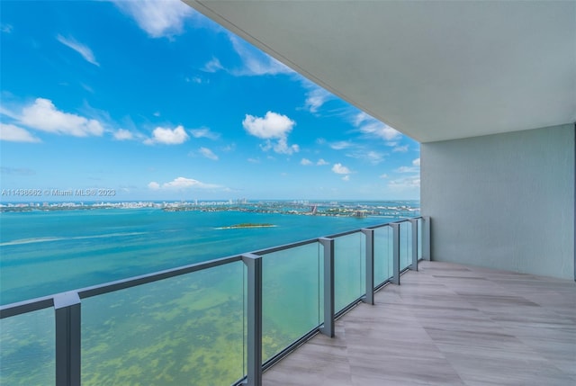 balcony with a water view