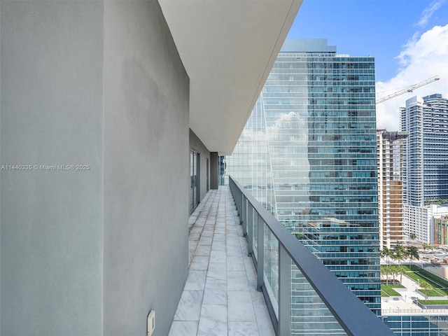 balcony featuring a city view