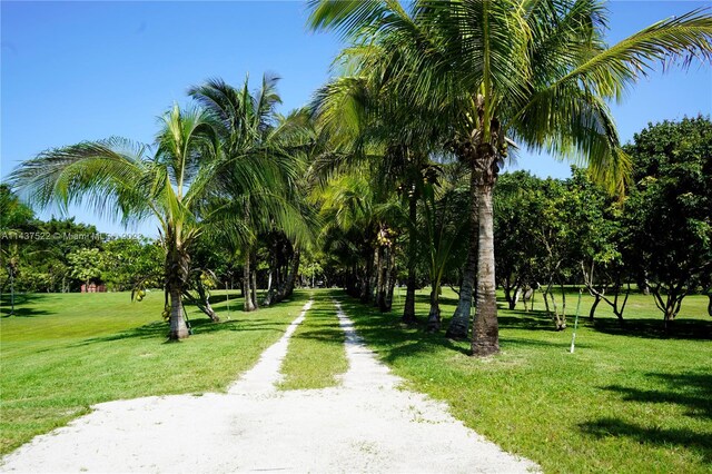 view of home's community with a lawn