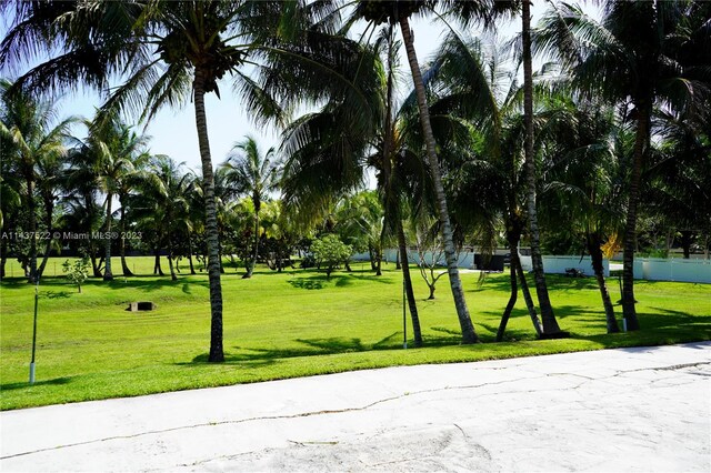 view of property's community featuring a lawn