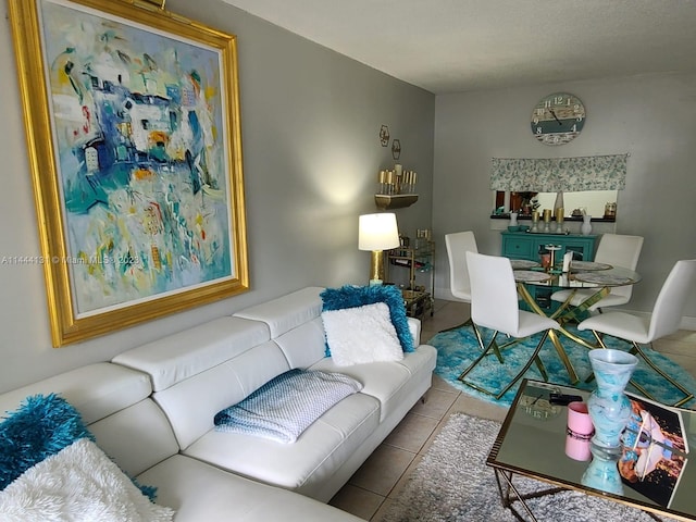 view of tiled living room