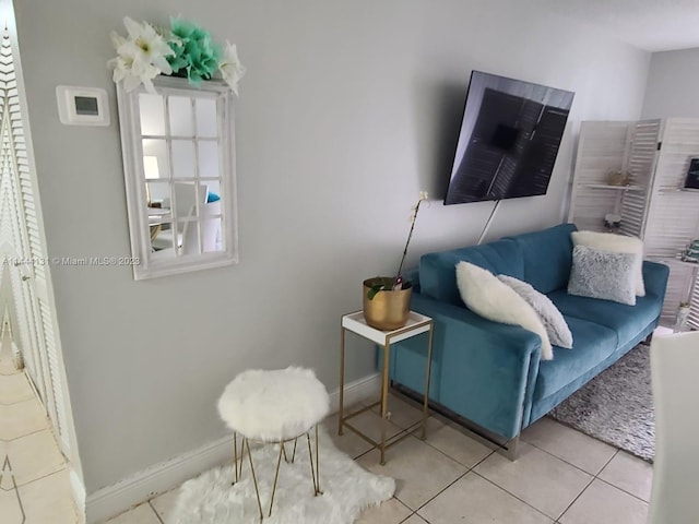 view of tiled living room