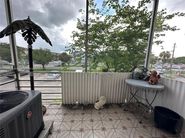 view of patio / terrace featuring a balcony and central AC