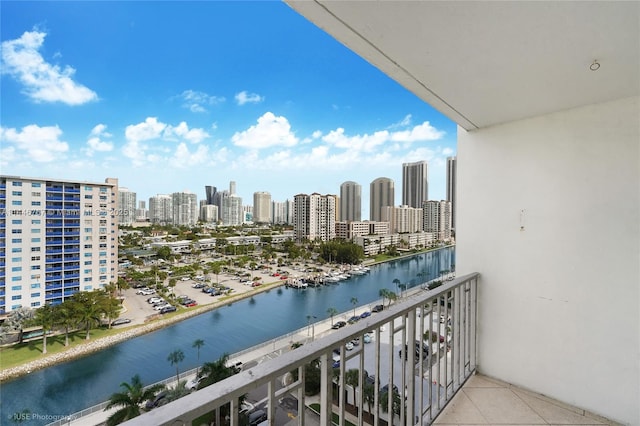 balcony with a water view