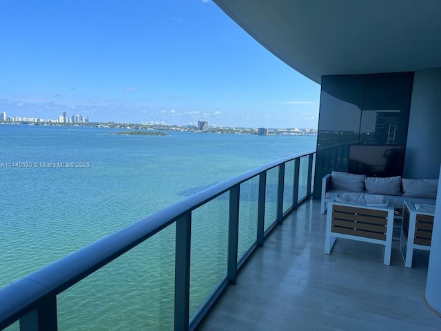 balcony with a water view